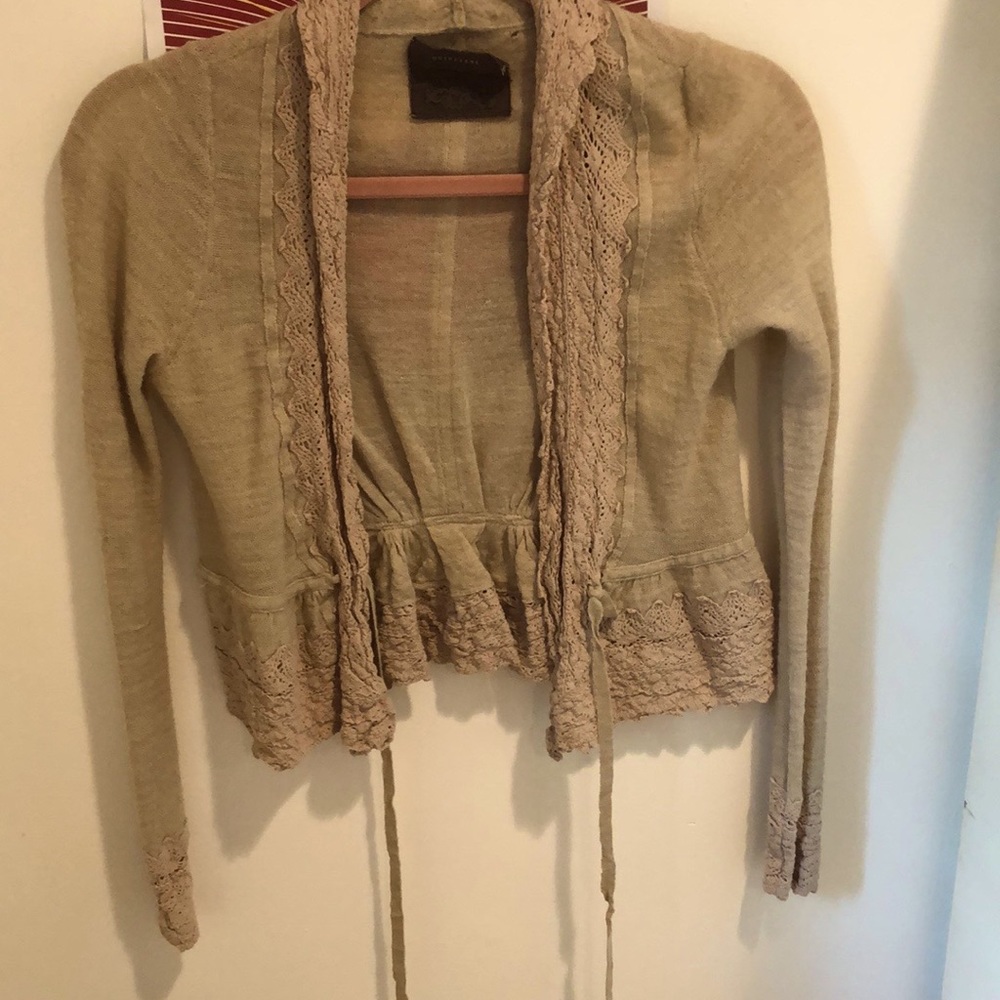 Tan crop cardigan from anthropology